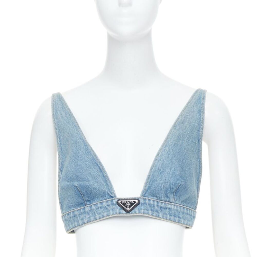 Prada Blue Denim Bra Top